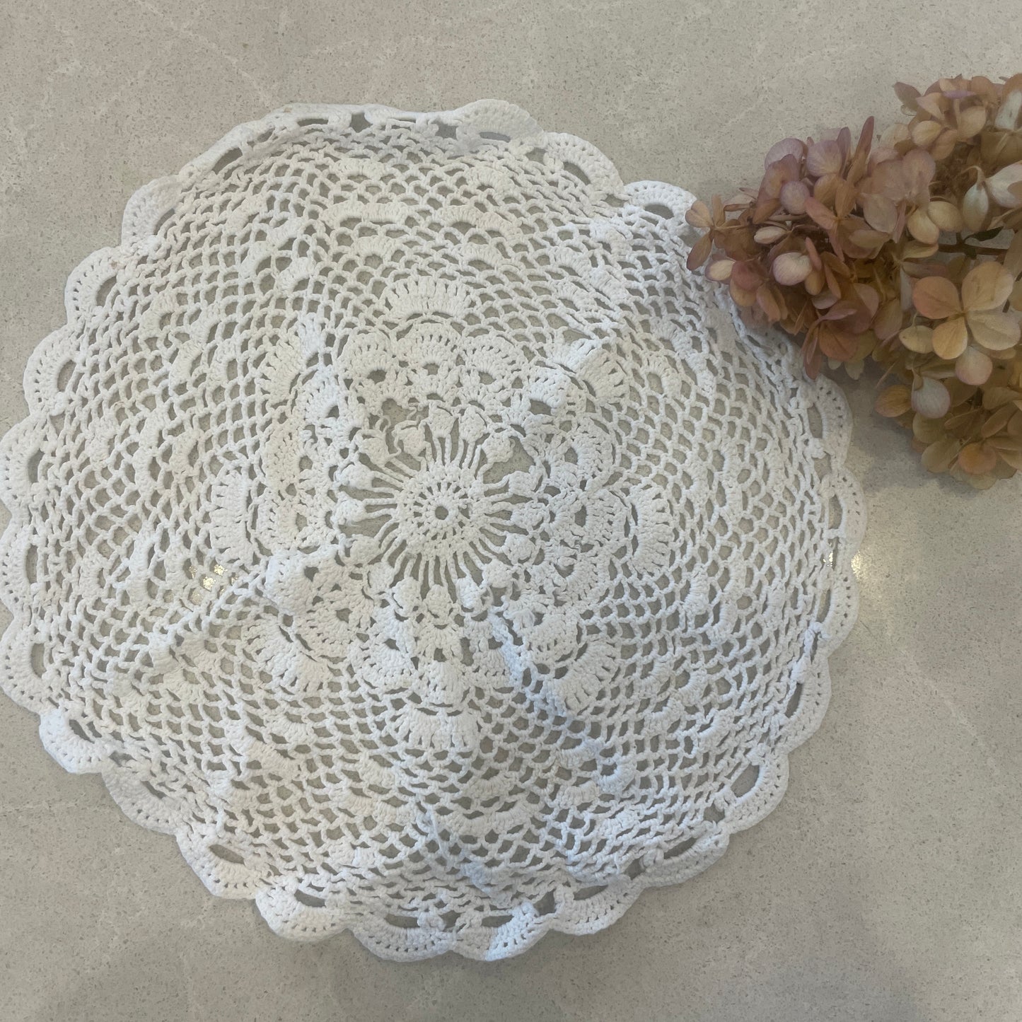 vintage white crochet doily #6
