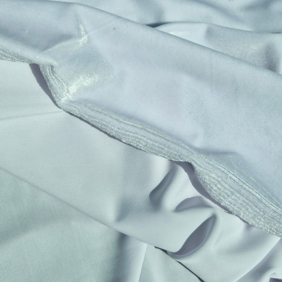 White stretch velvet
