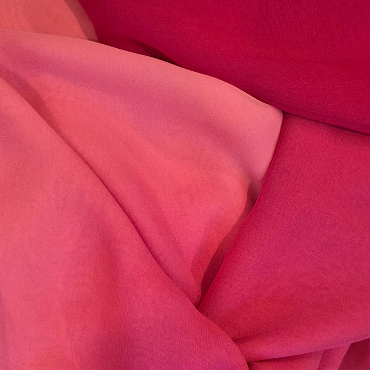 3.35m Pink ombre silk georgette