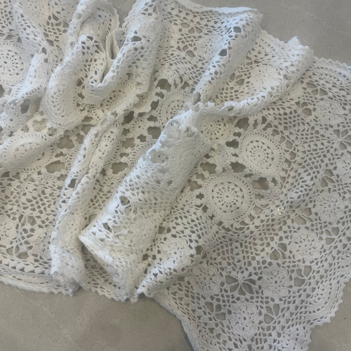 Crochet doily table runner
