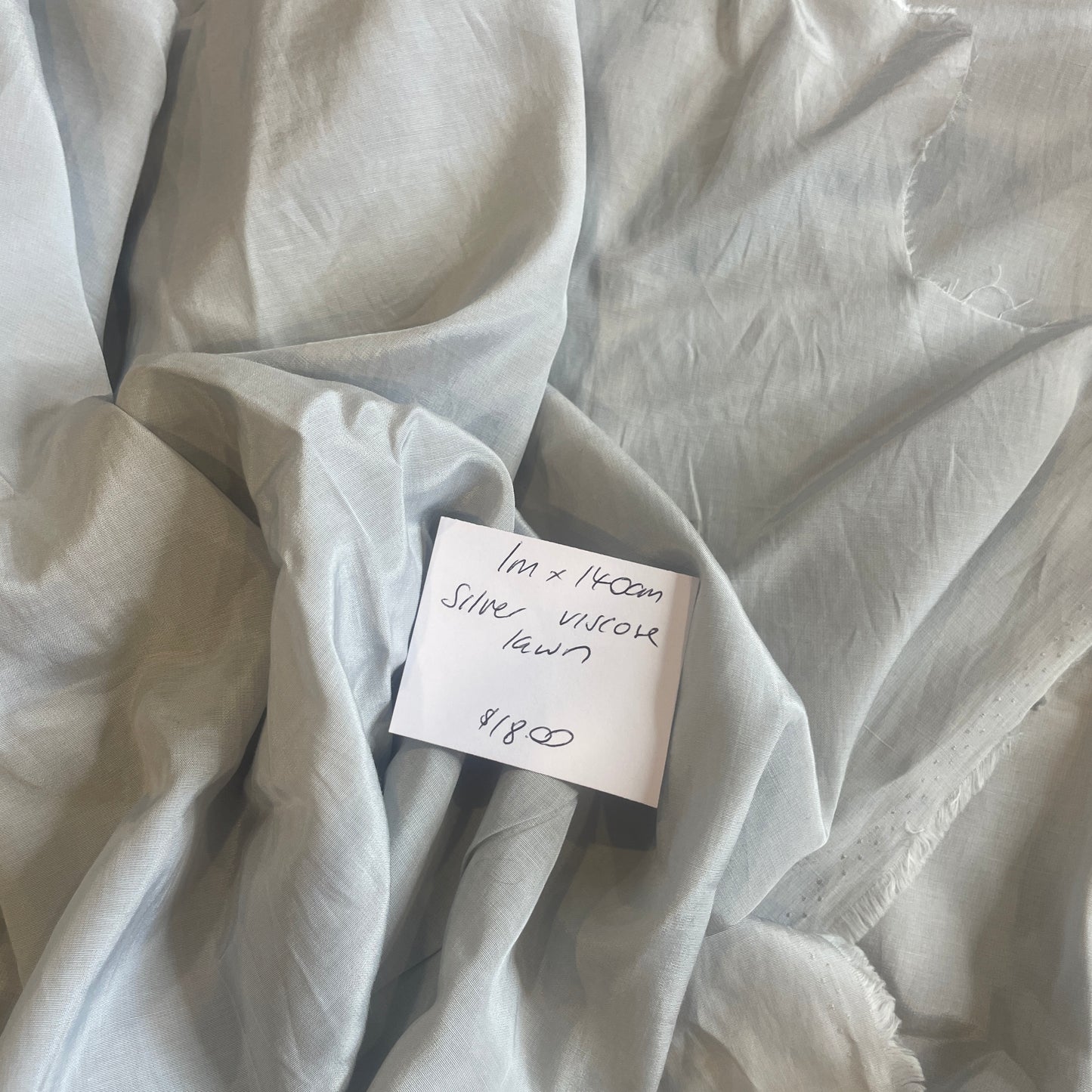 1m silver viscose lawn