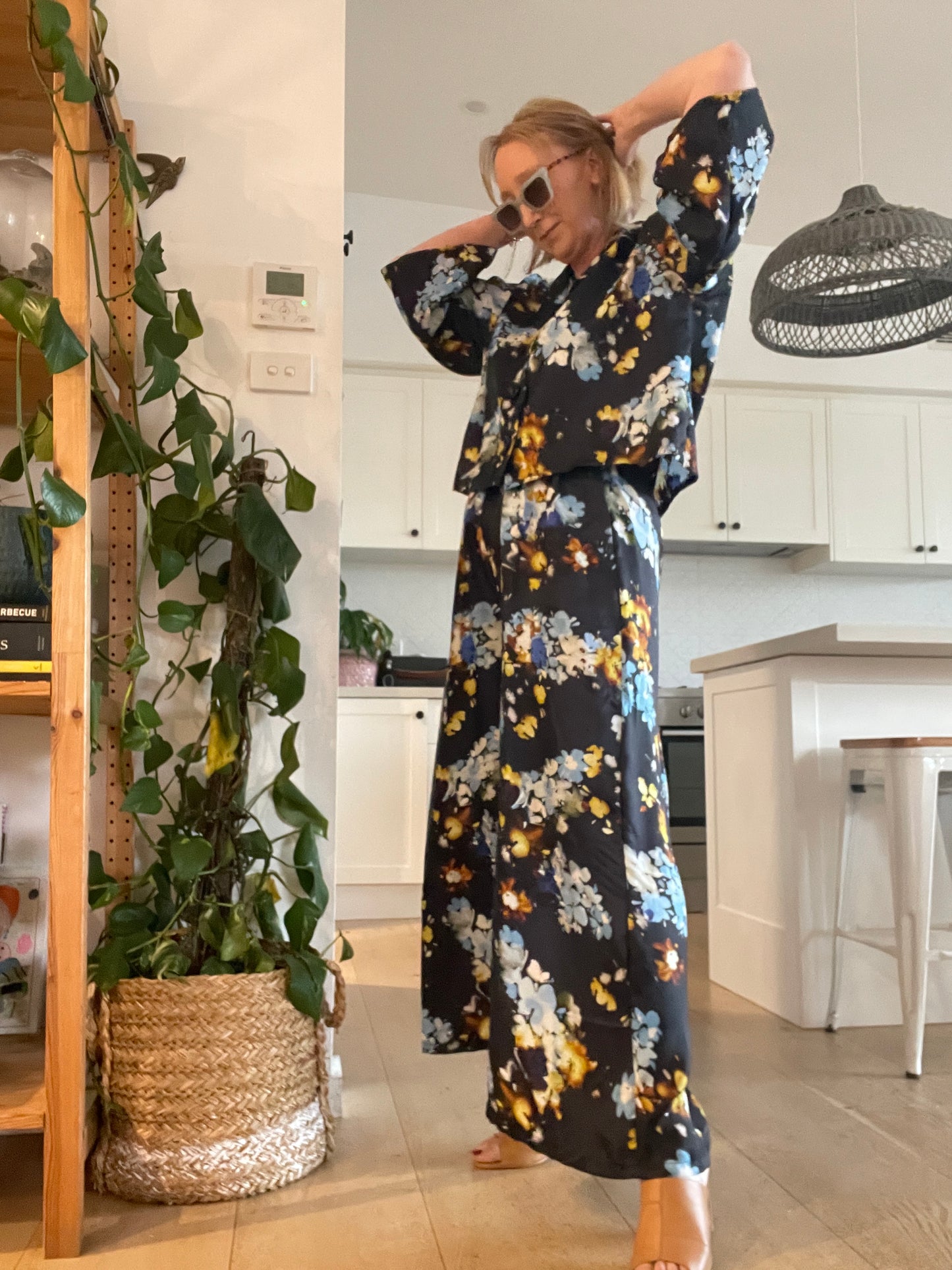 Midnight botanica viscose twill