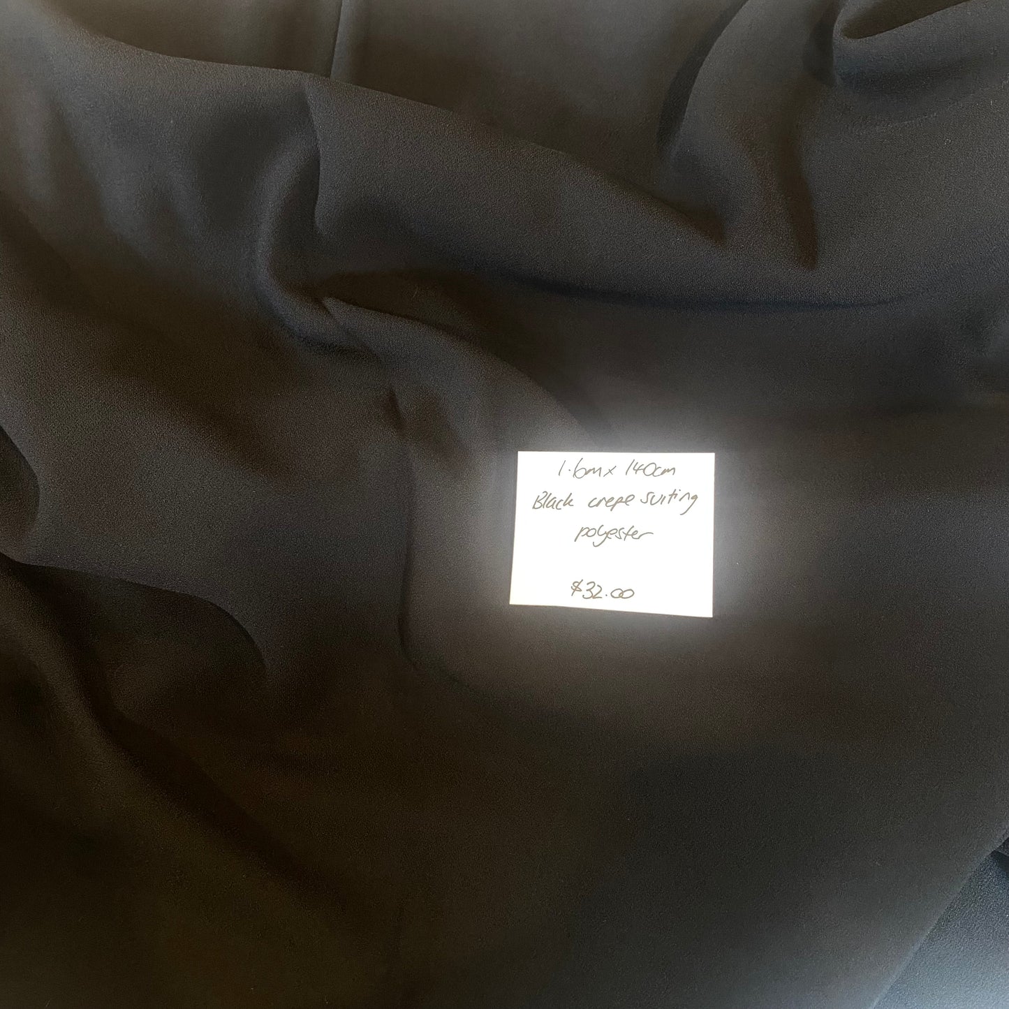 1.6m Black crepe suiting Nicola Finetti