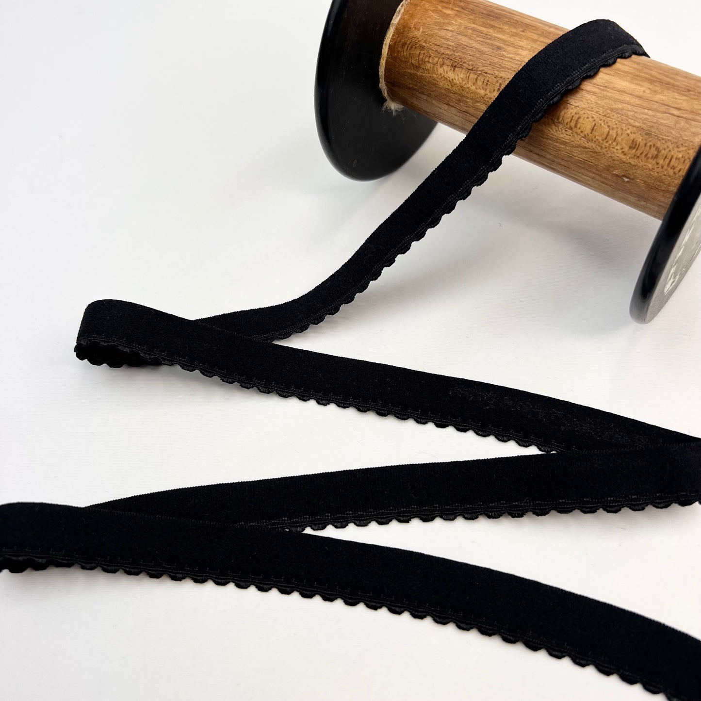 15mm Black Plush Picot Elastic