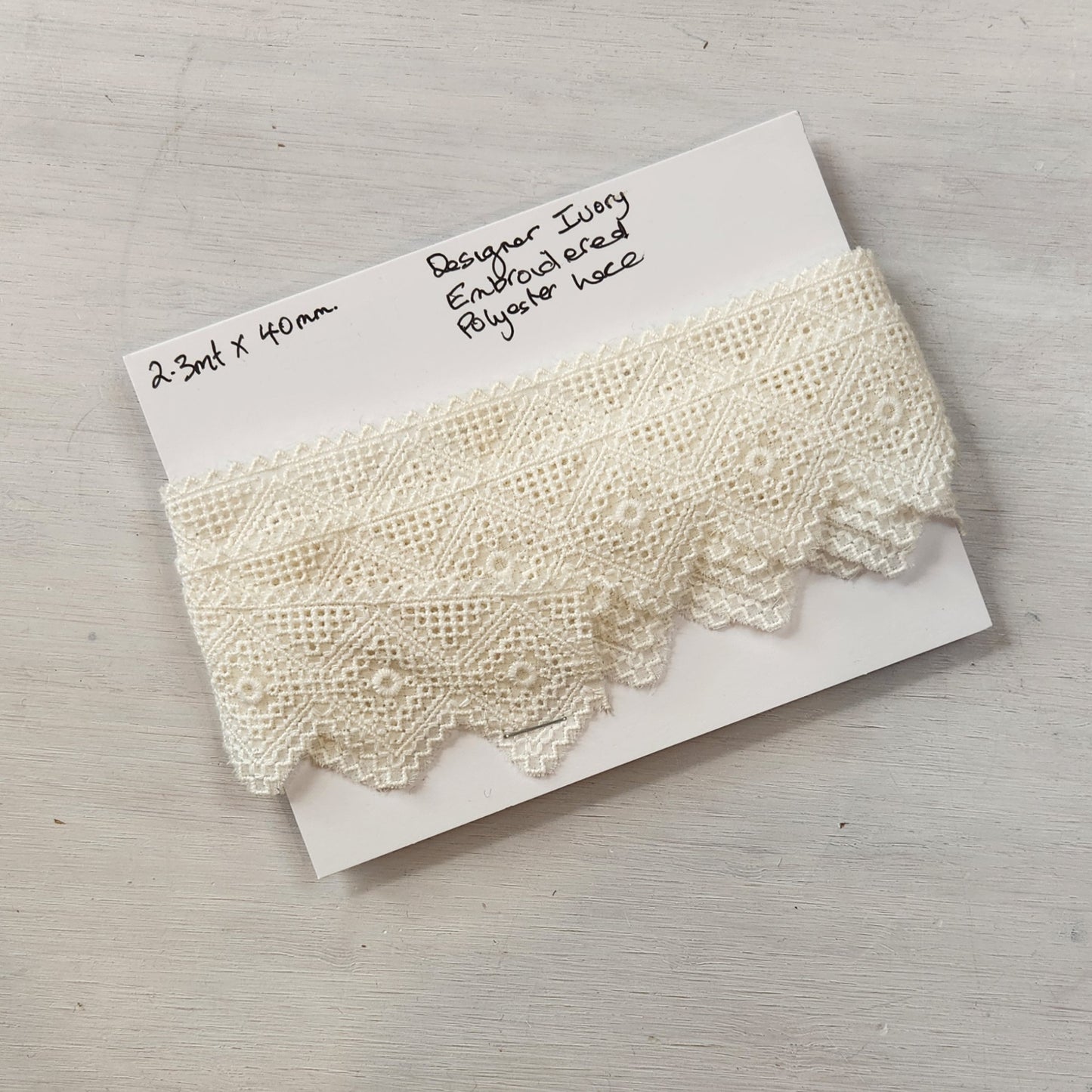 2.3m Designer ivory Embroidered lace