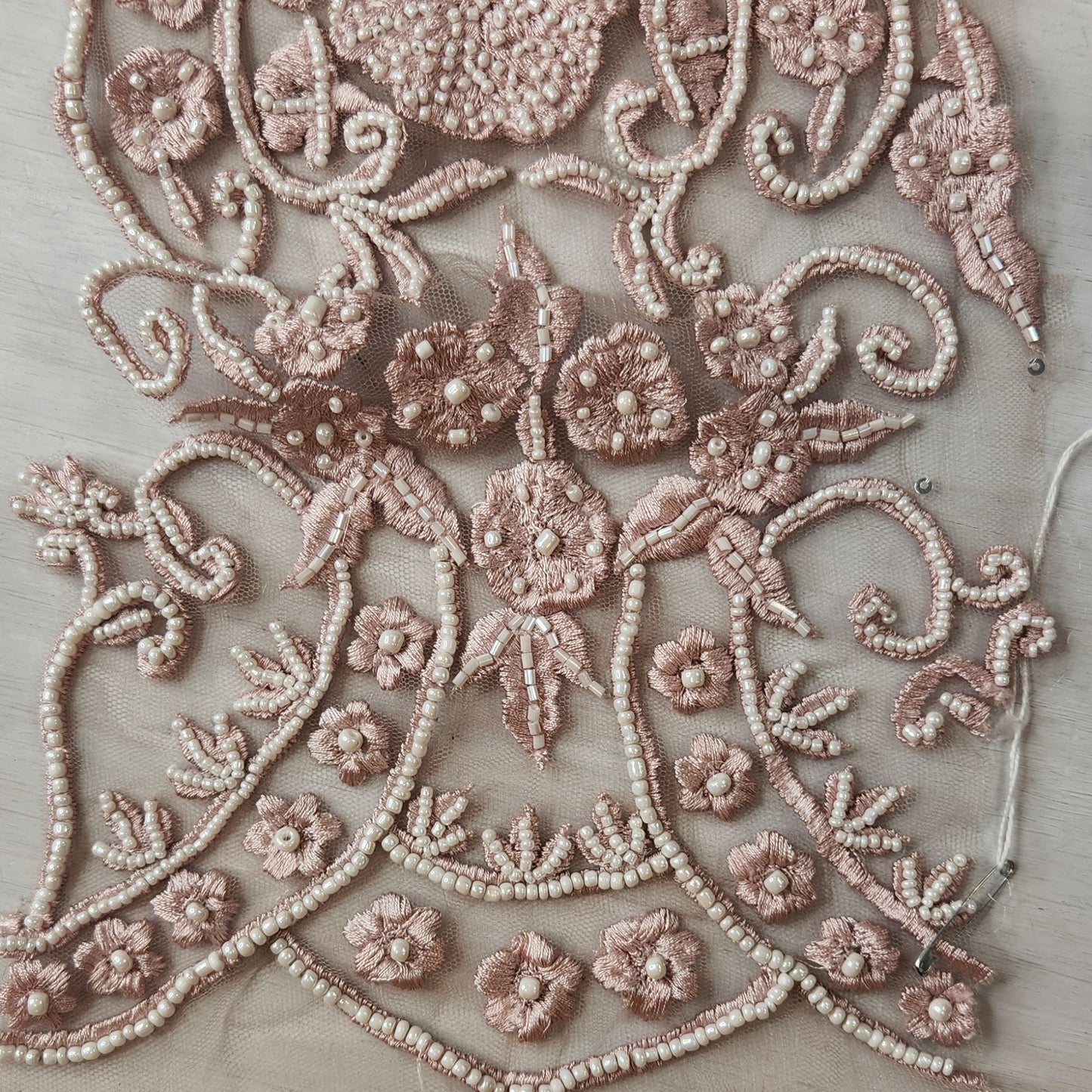 57. Beaded and Embroidered net