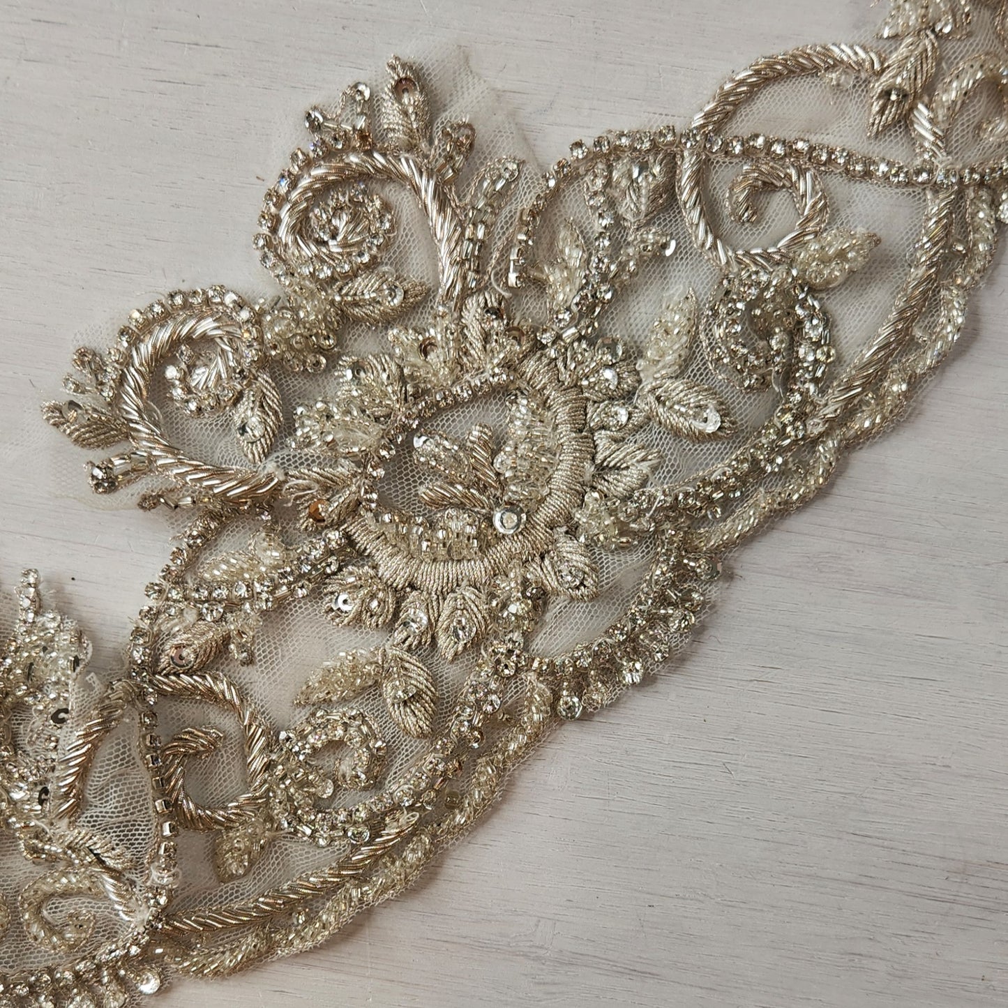 99. Crystal encrusted Embroidered mesh