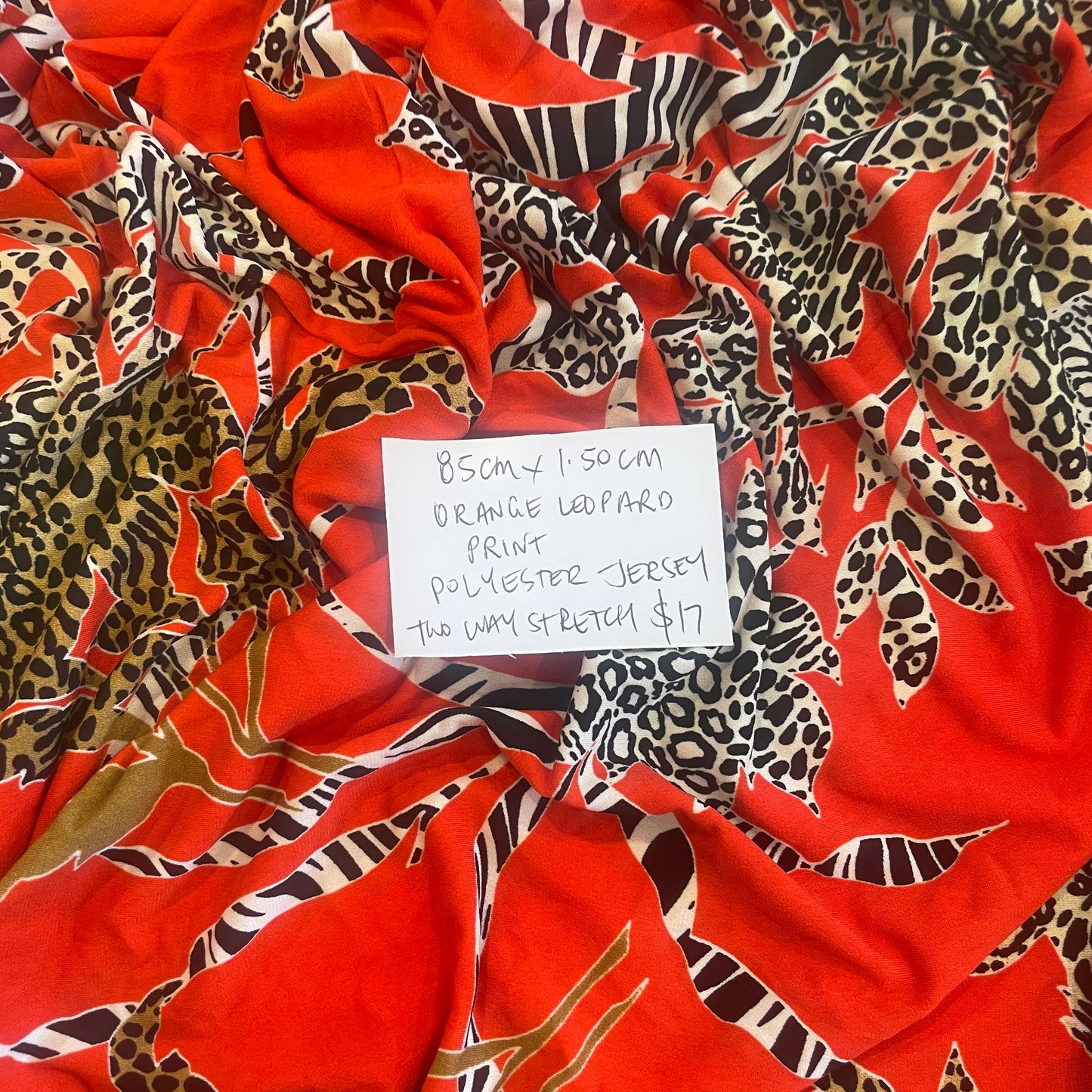 85cm orange leopard print jersey