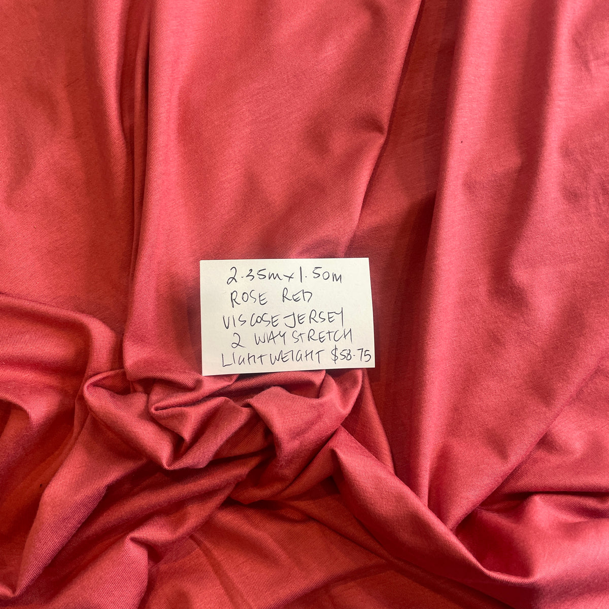 2.35 m rose red viscose jersey