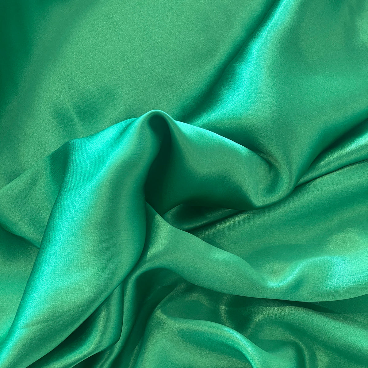 Emerald silk satin