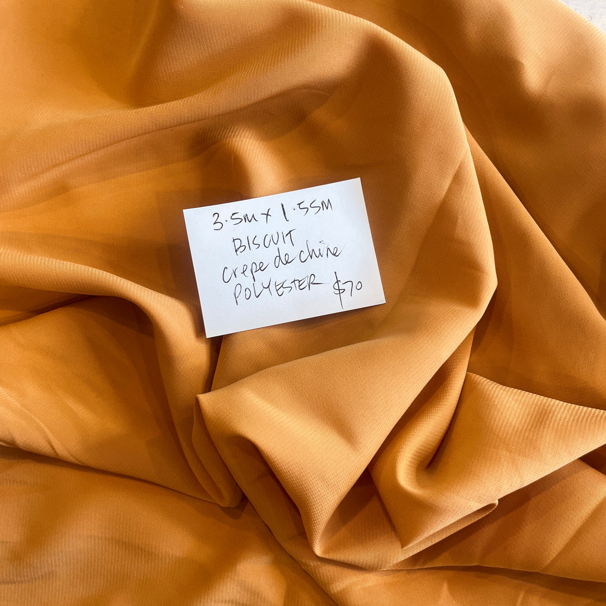 3.5m mustard crepe de chine