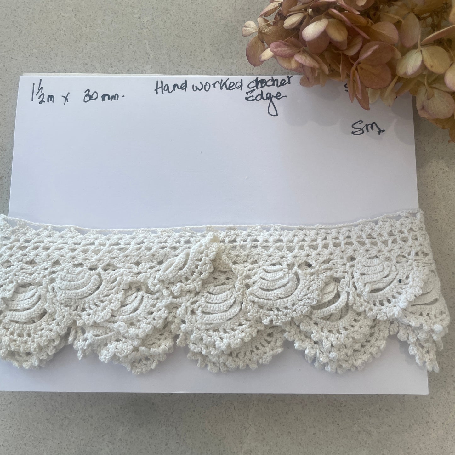 1.5m hand worked crochet edging #113