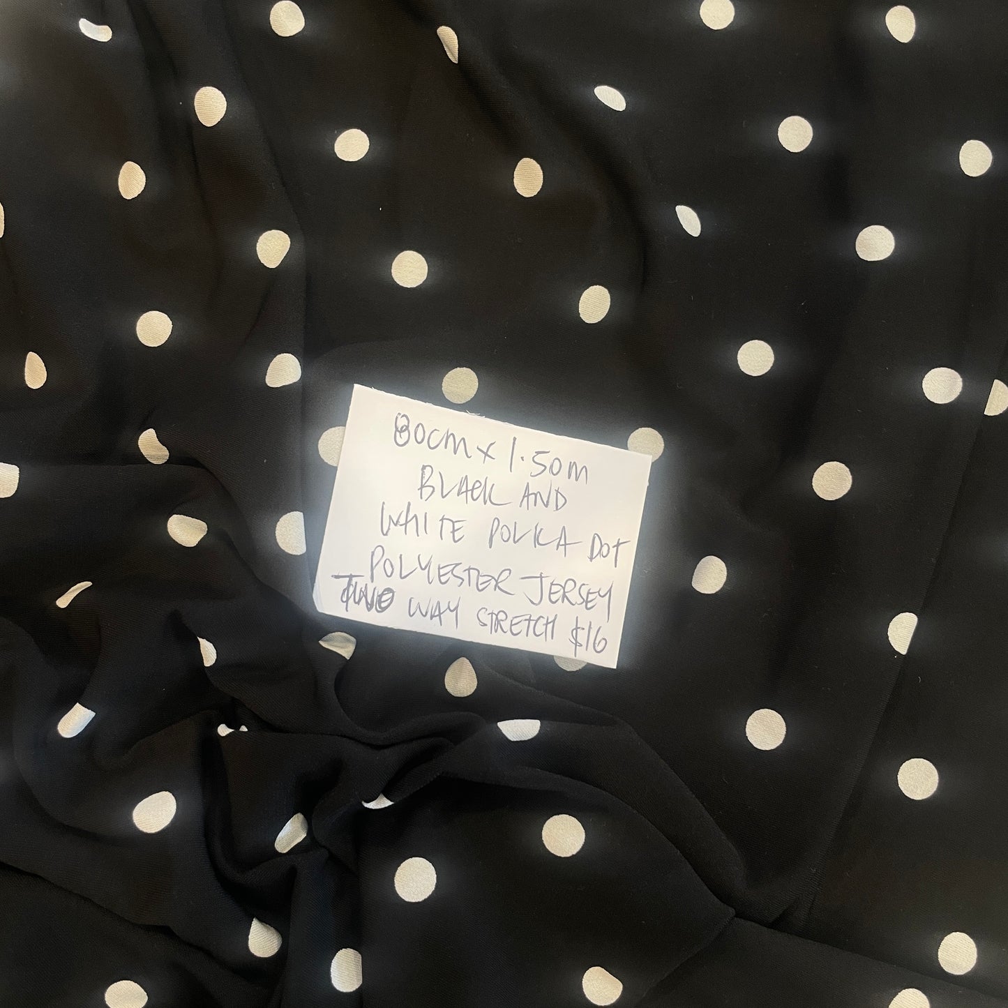 80cm black and white polka dot jersey