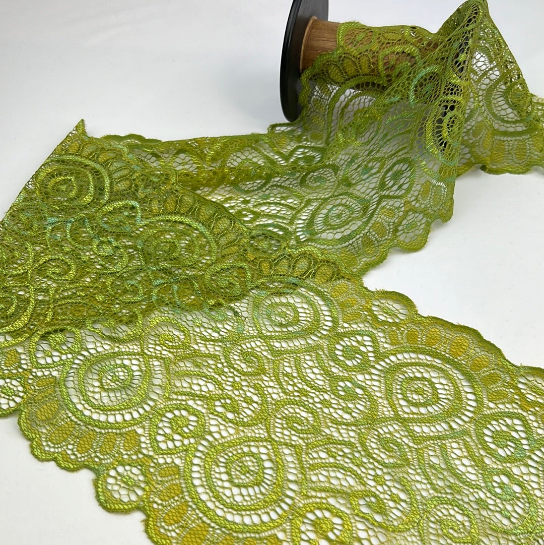 Bianca Mottled Avocado 180mm Stretch Lace