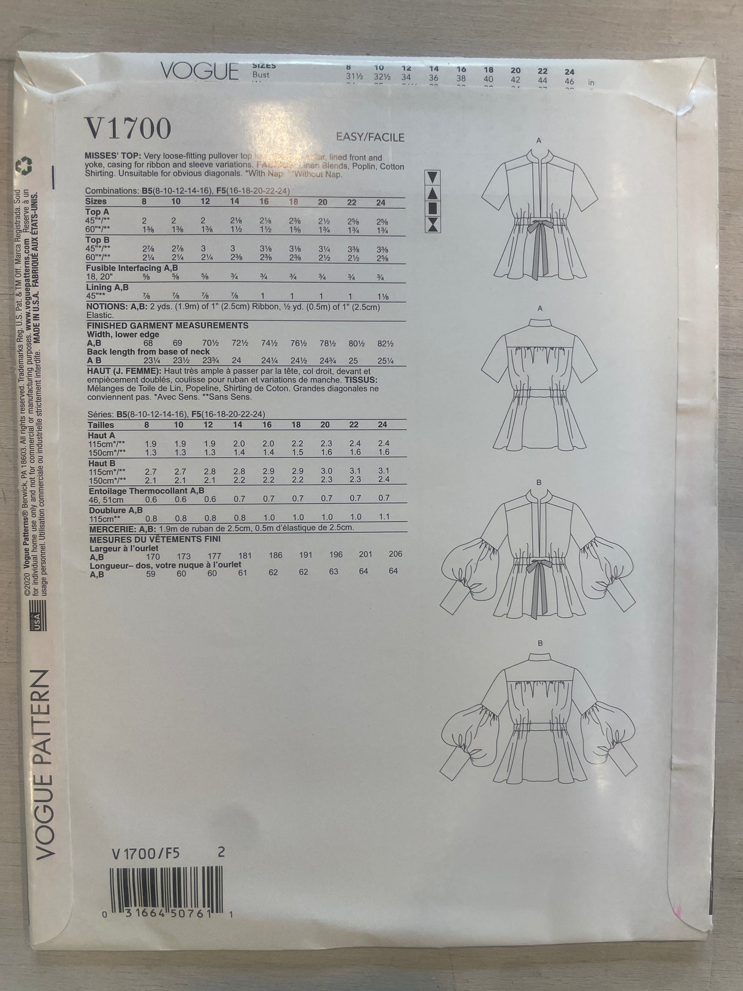 Vogue v1700