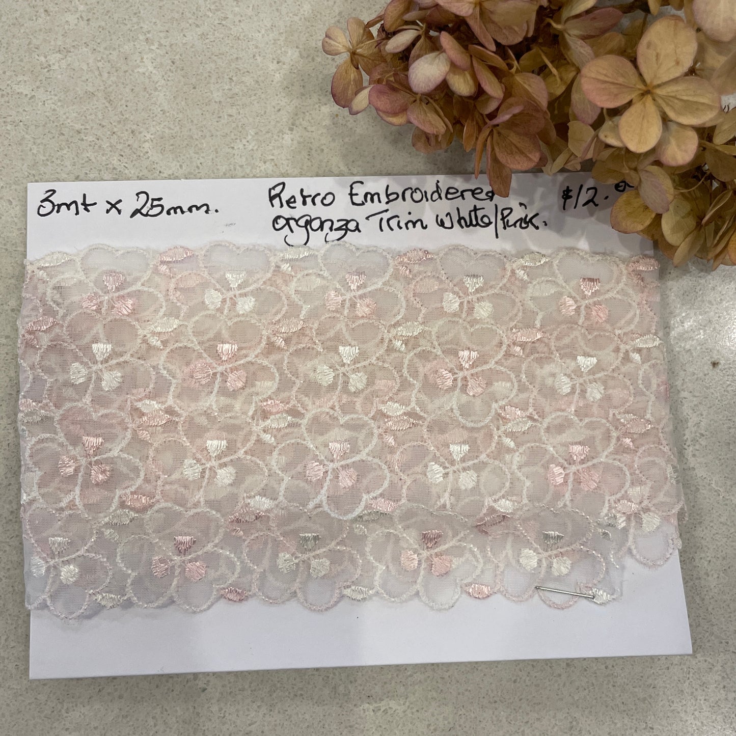 3m retro embroidered organza trim #61
