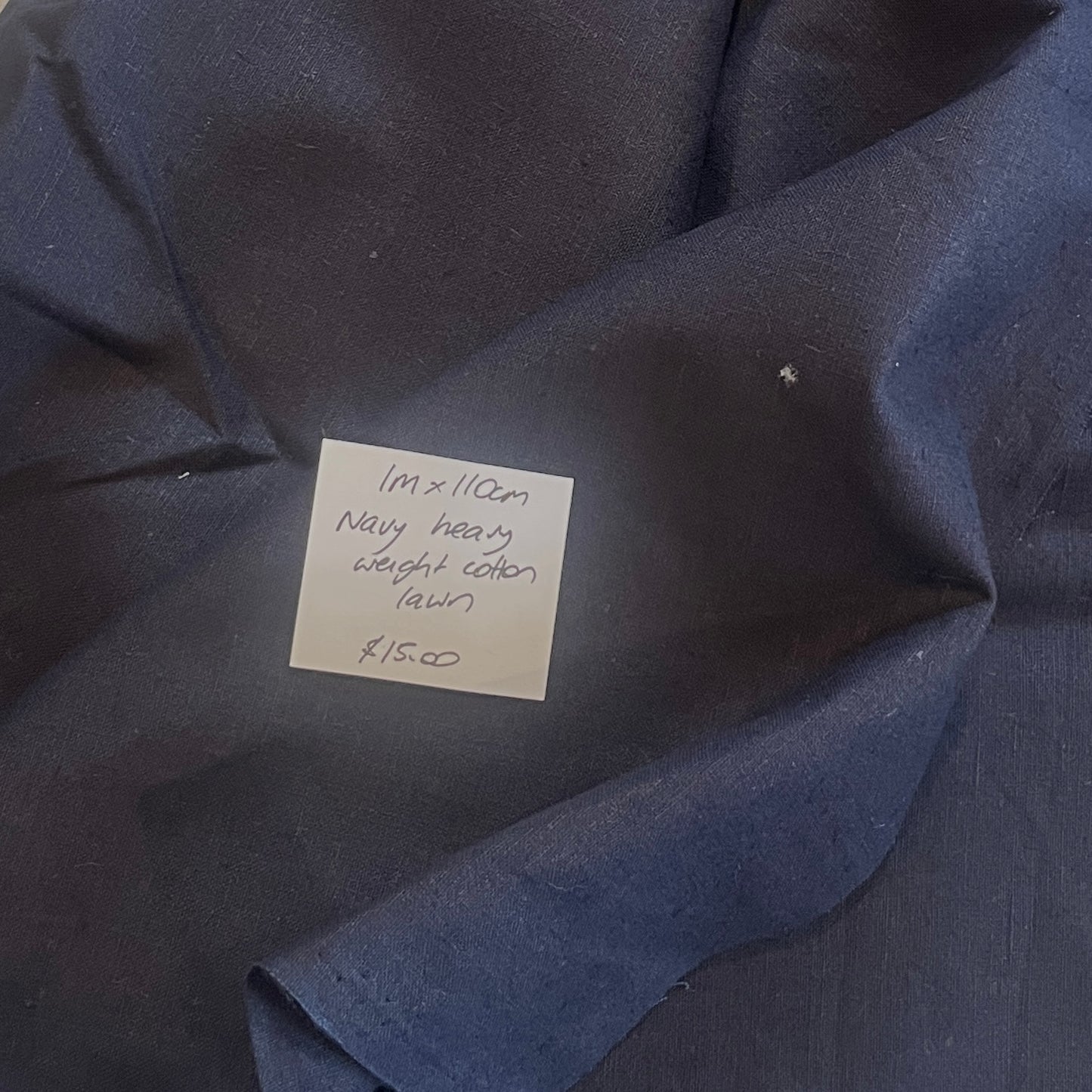 1m navy heavy weight cotton lawn