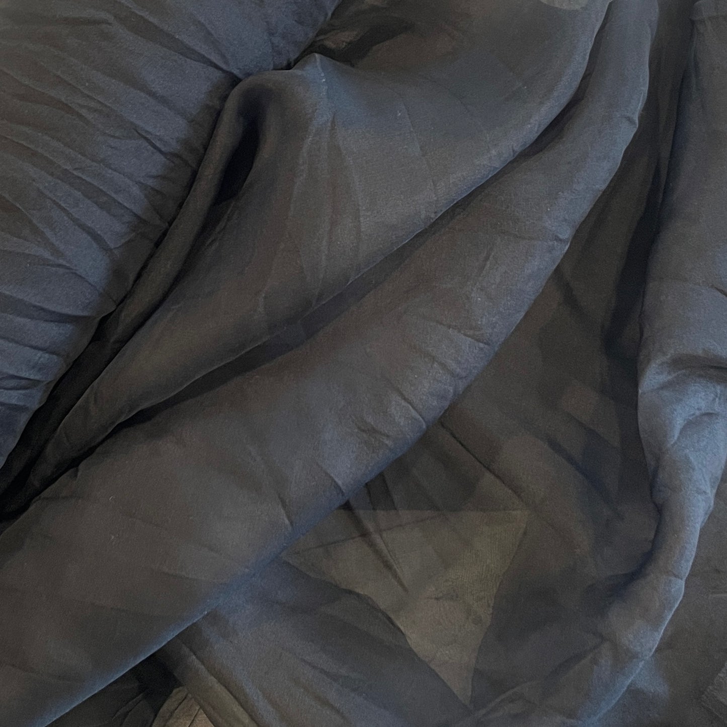 Black lightweight silk organza