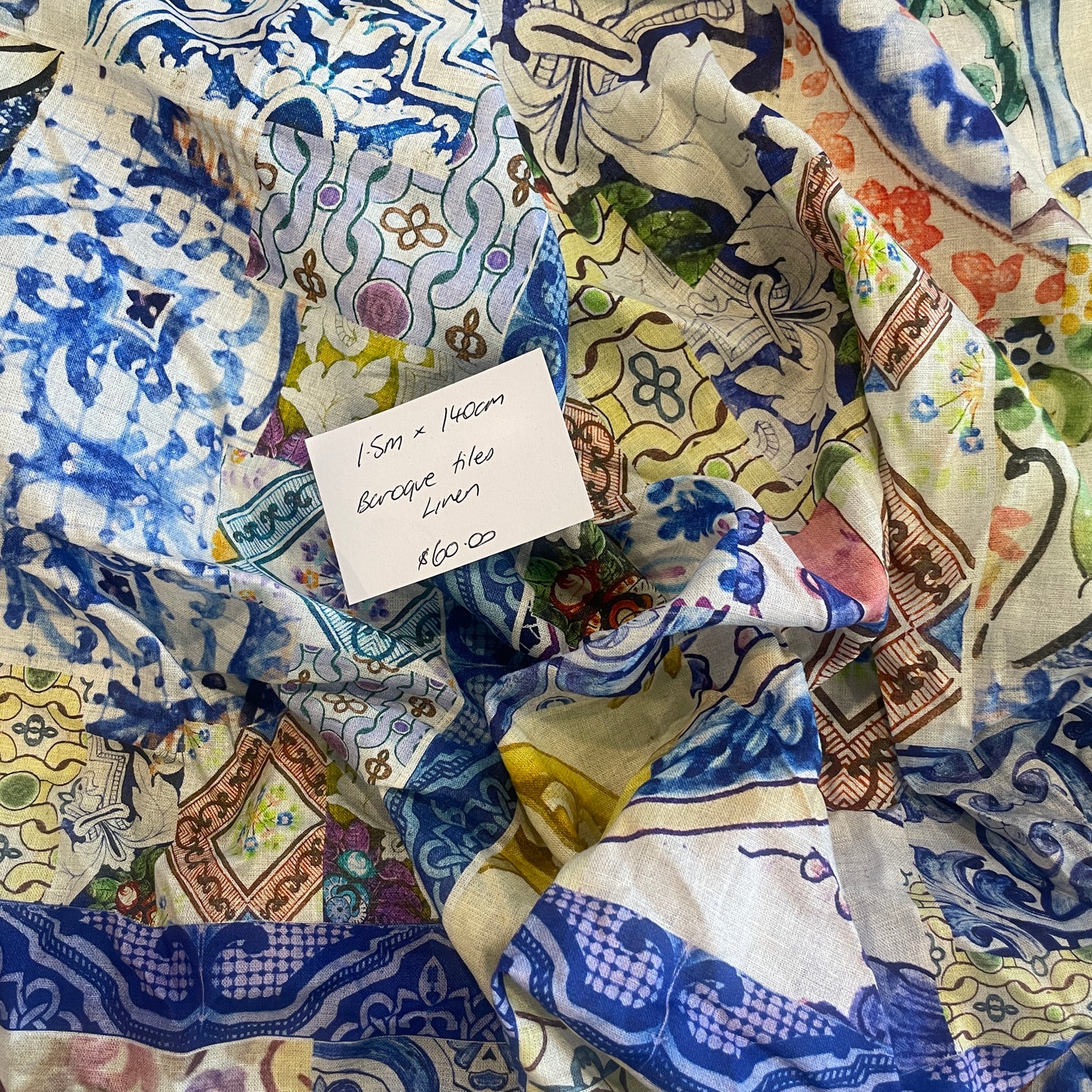 1.5m baroque tiles linen