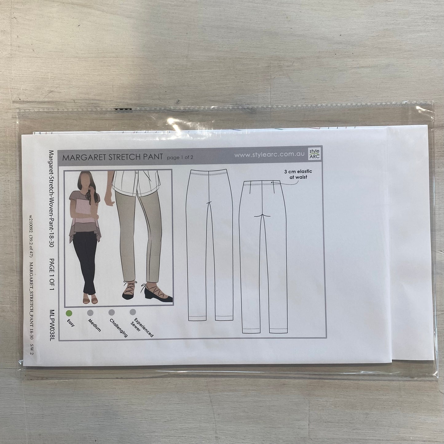 Style Arc Margaret stretch pant pattern size 18-30
