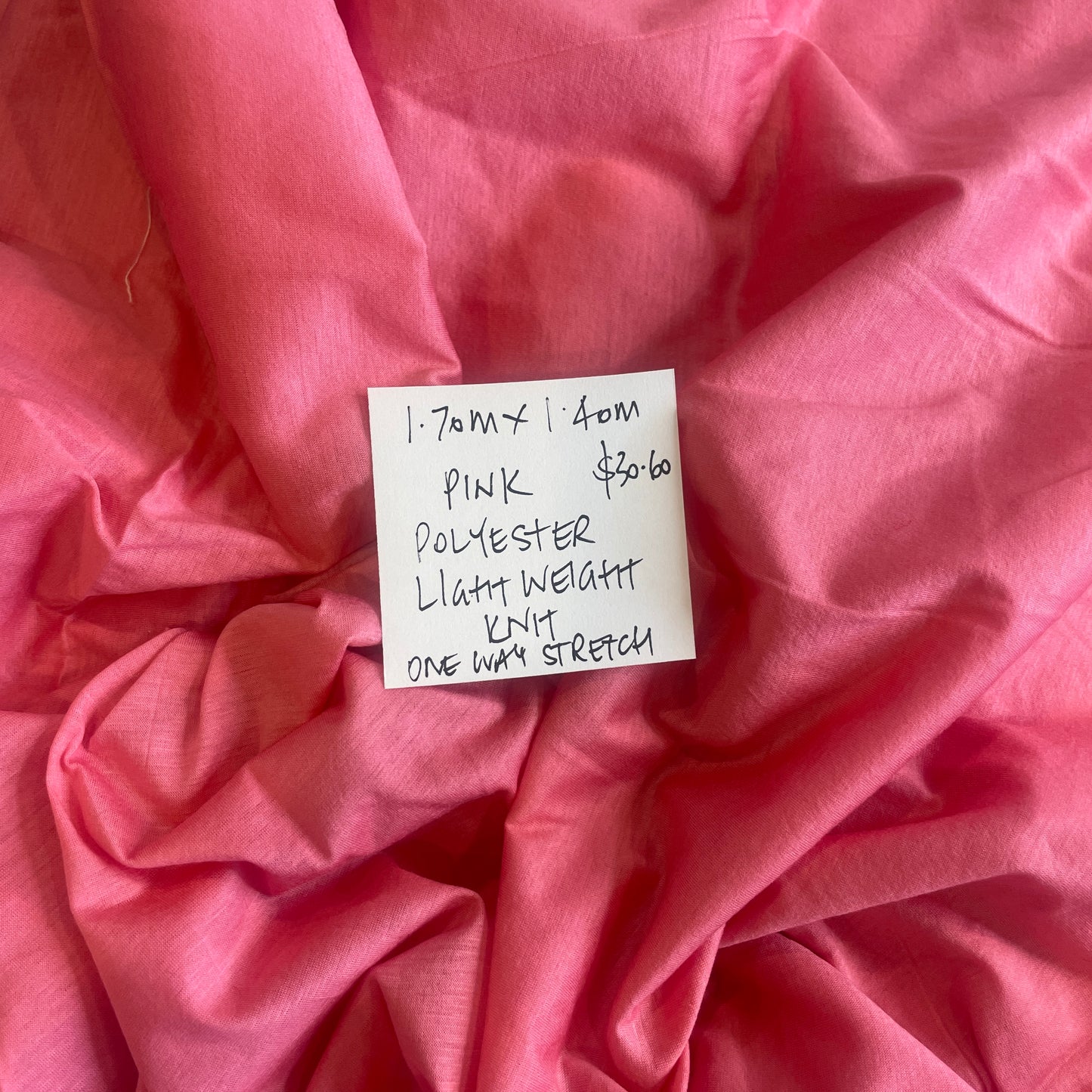1.7m pink single knit