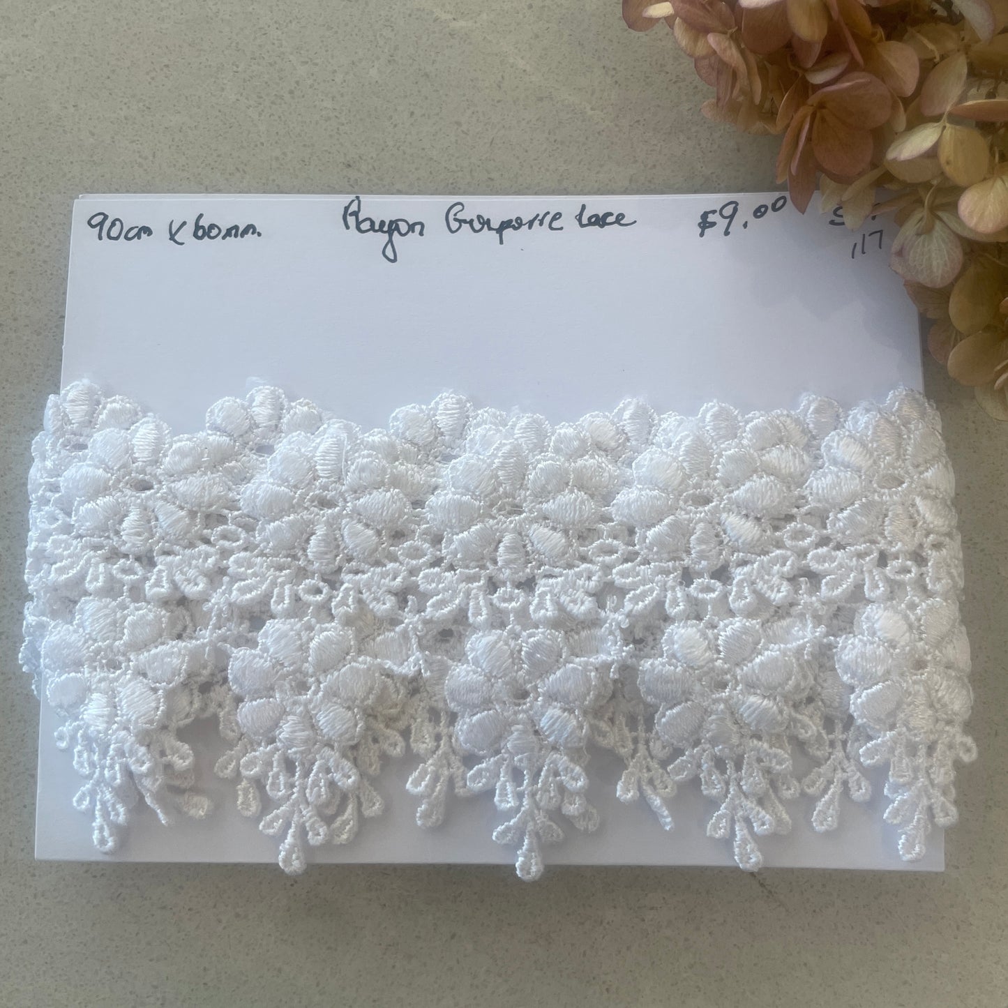 90cm rayon guipure lace #117
