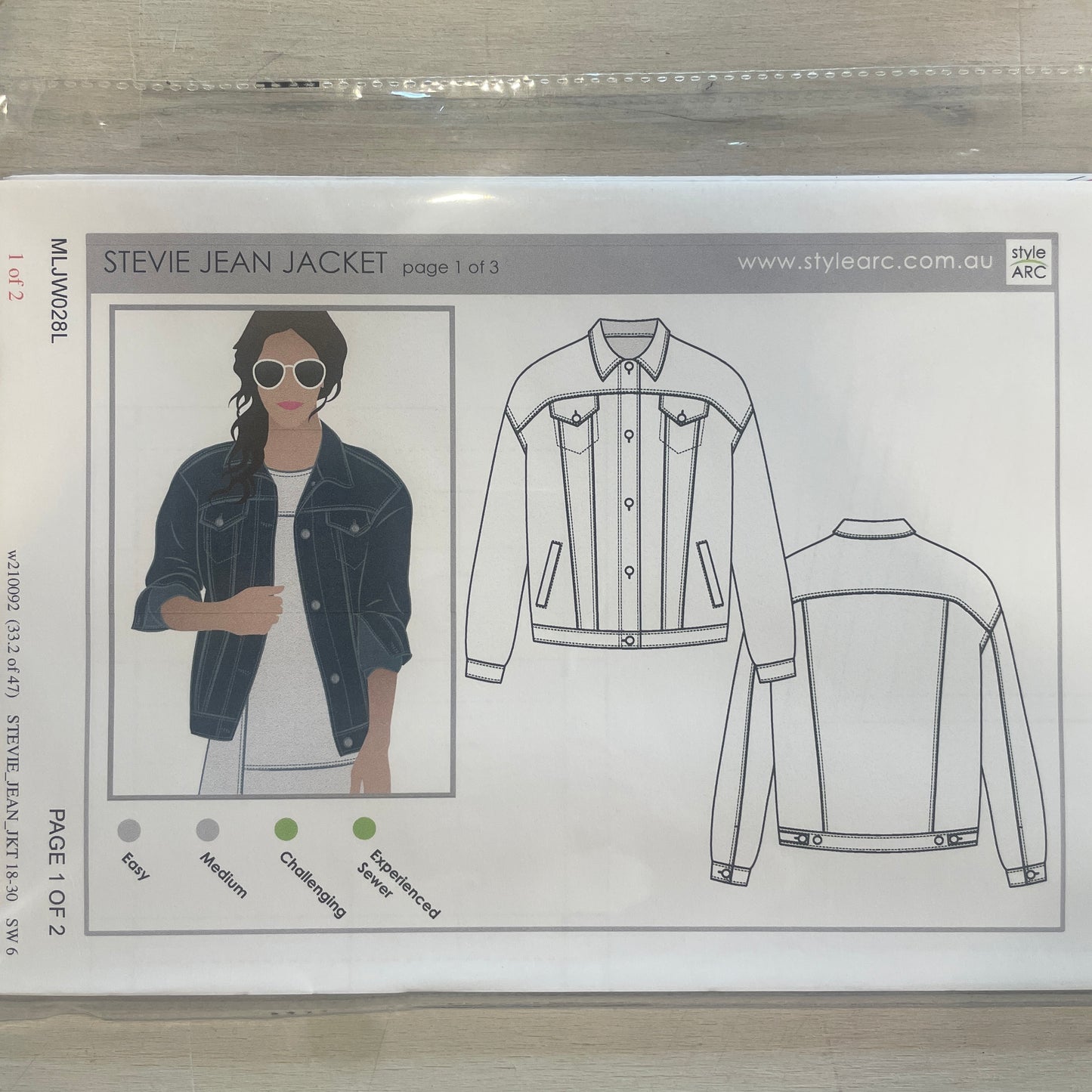 Style Arc Stevie jean jacket pattern size 4-16