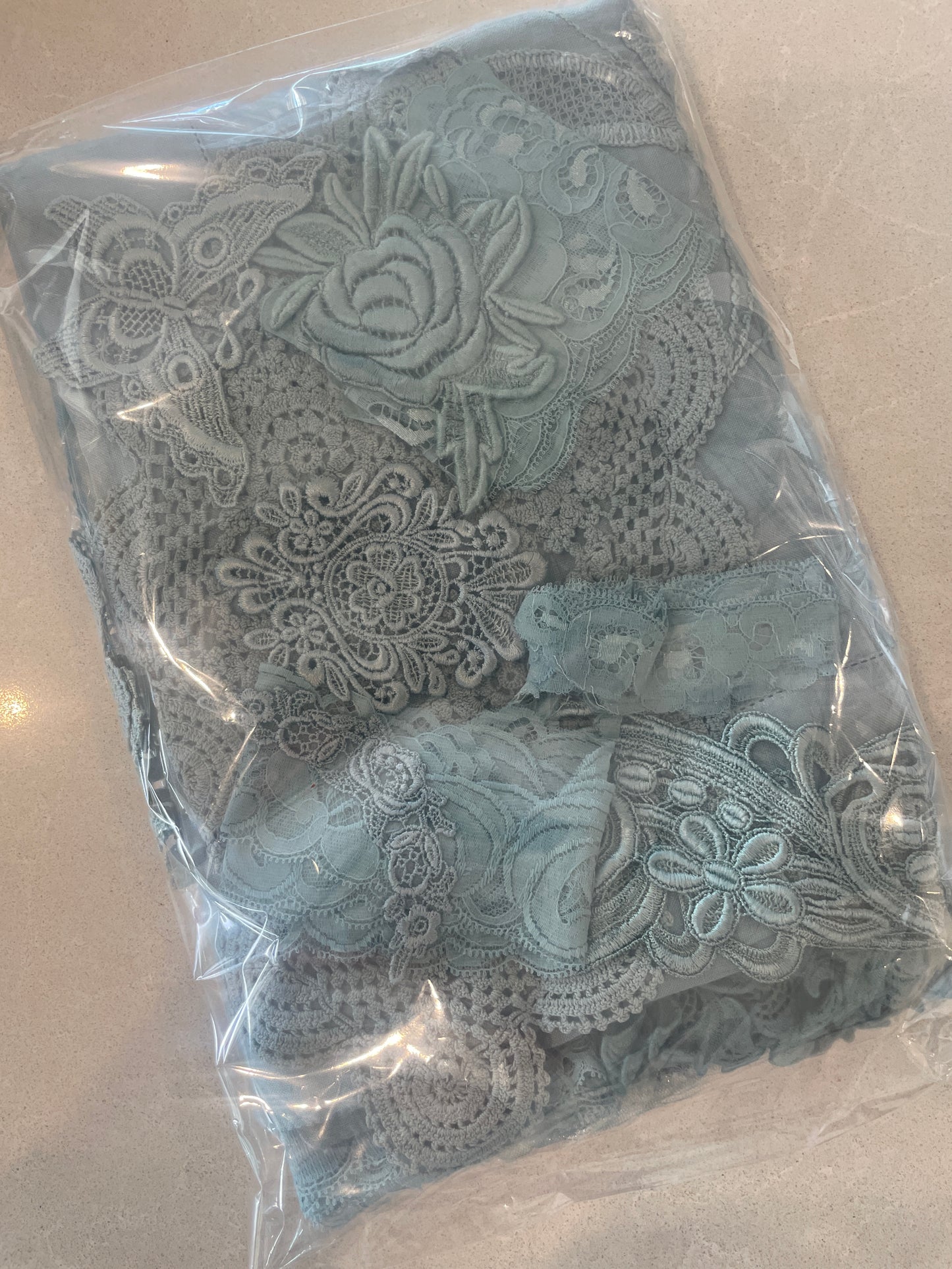 Duck egg vintage linen pack #1