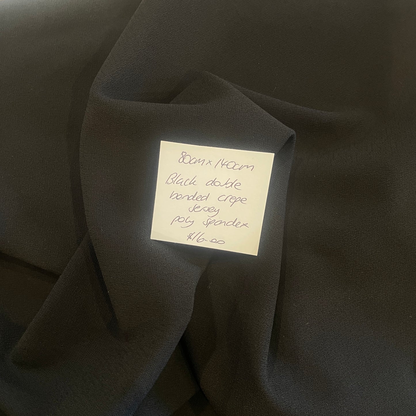 80cm black double bonded crepe jersey