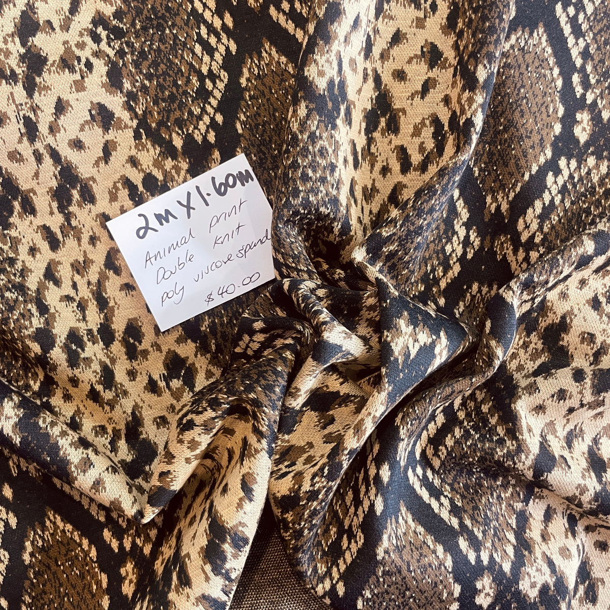 2m animal print double knit