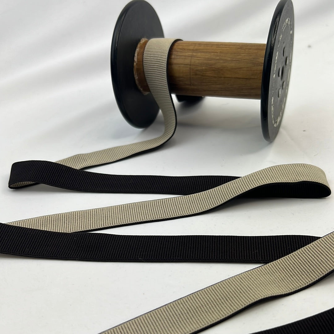 20mm fawn chocolate reversible ribbed strapping