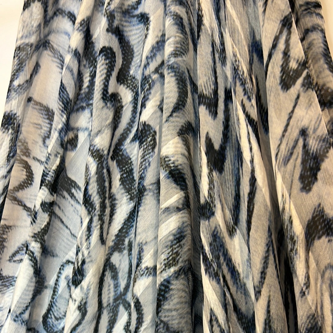 Storm Clouds Burnout Silk Satin Stripes