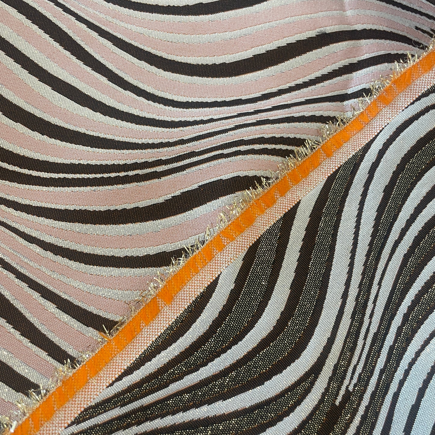 Rose mocha swirl lurex brocade