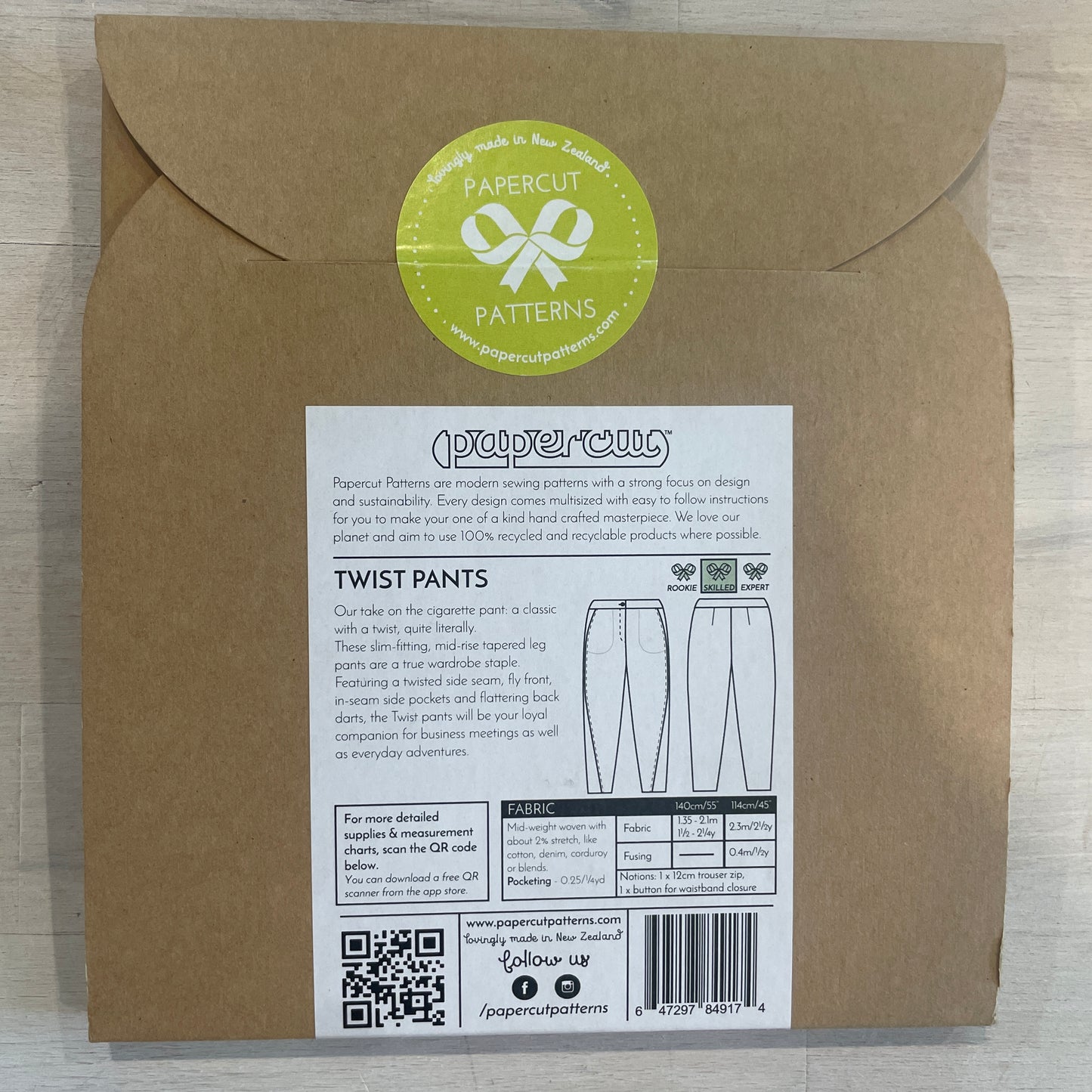 paper cut patterns twist pants