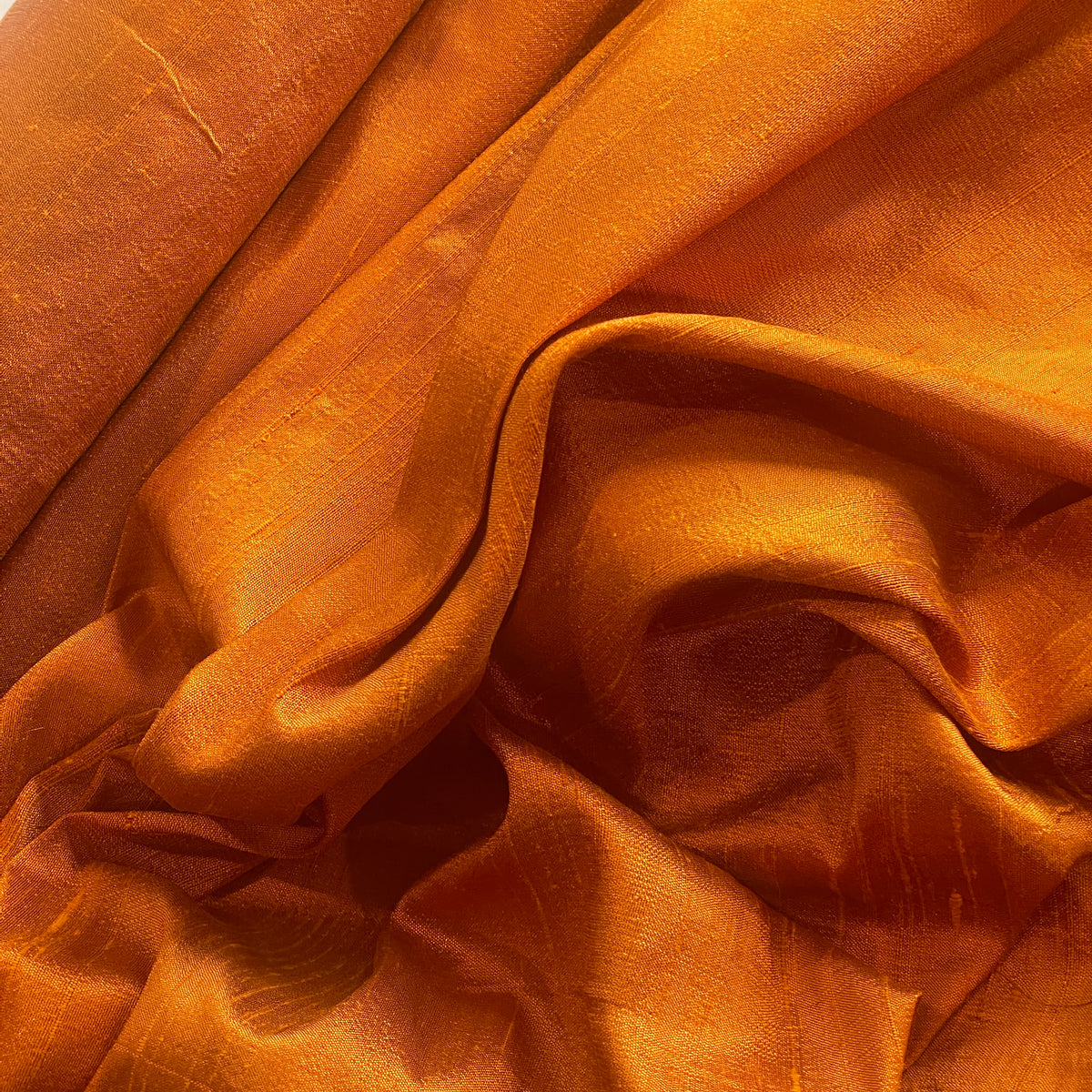 Burnt orange silk dupion
