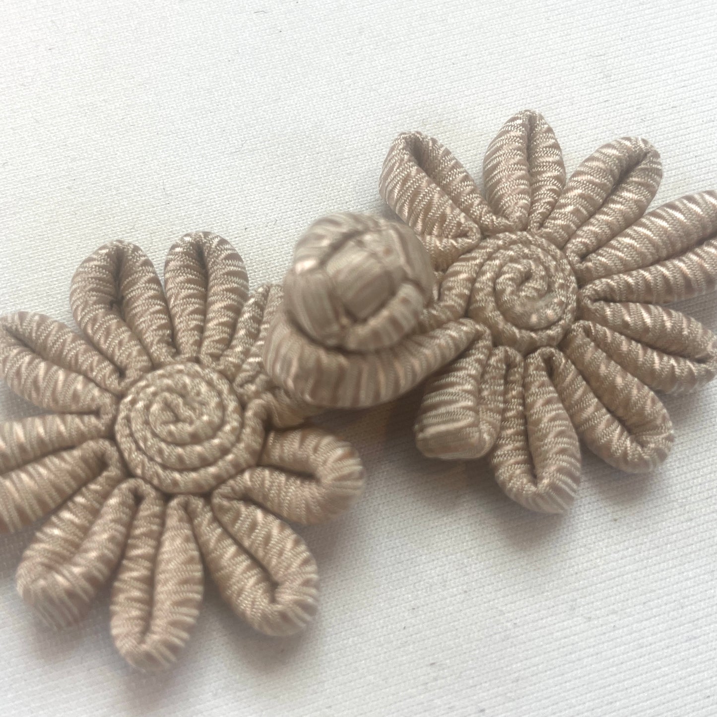 Mocha satin twill frog closure