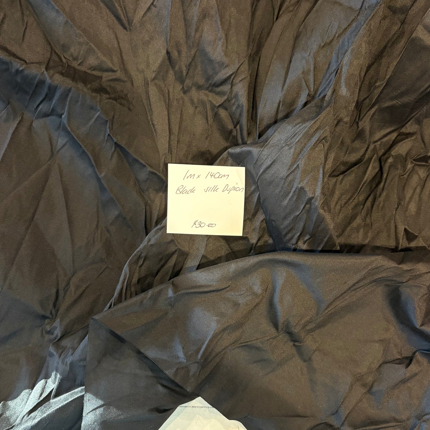 1m Black Silk Dupion