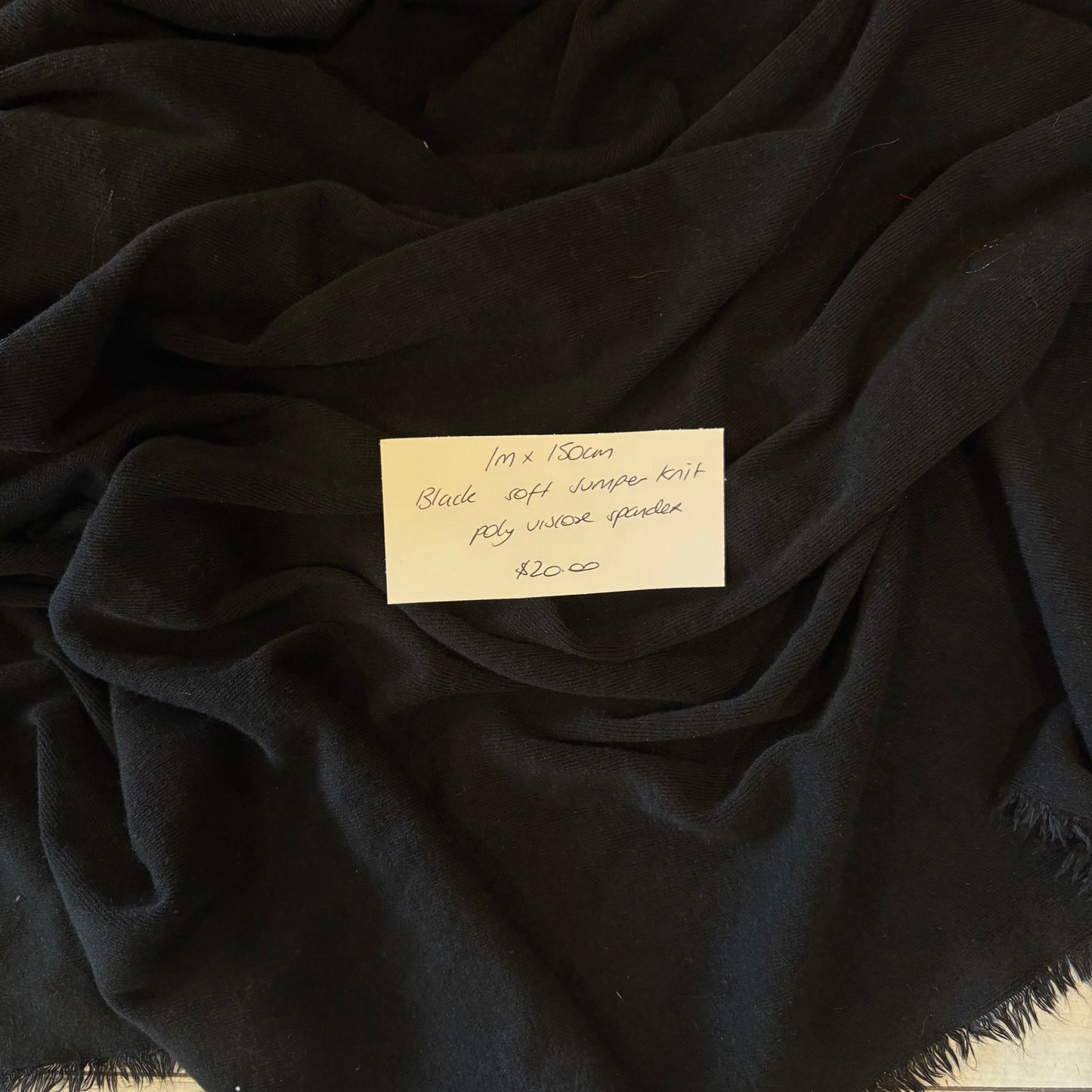 1m Black Soft Jumper Knit