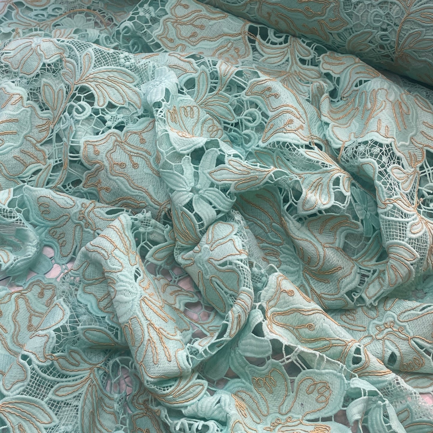Lotus bloom embroidered guipure