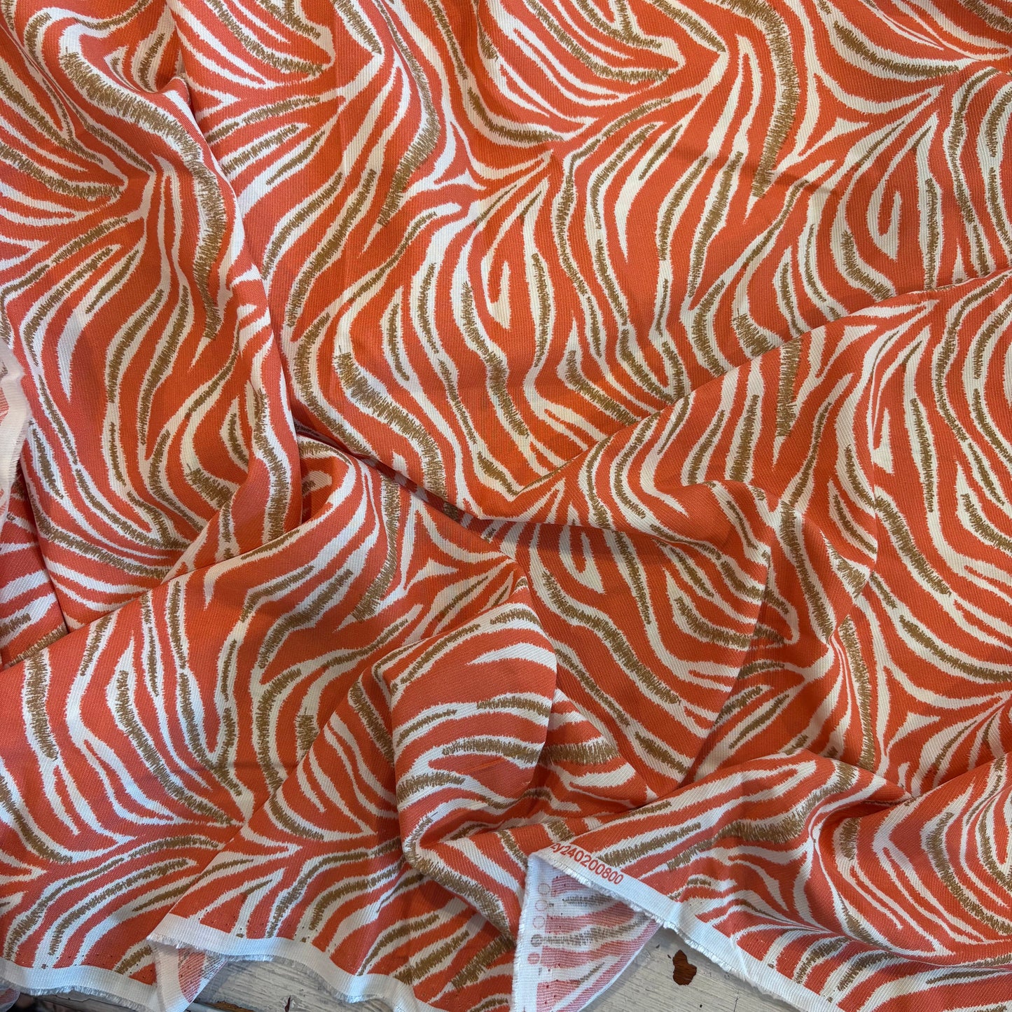 2m Orange Tiger Viscose Challis