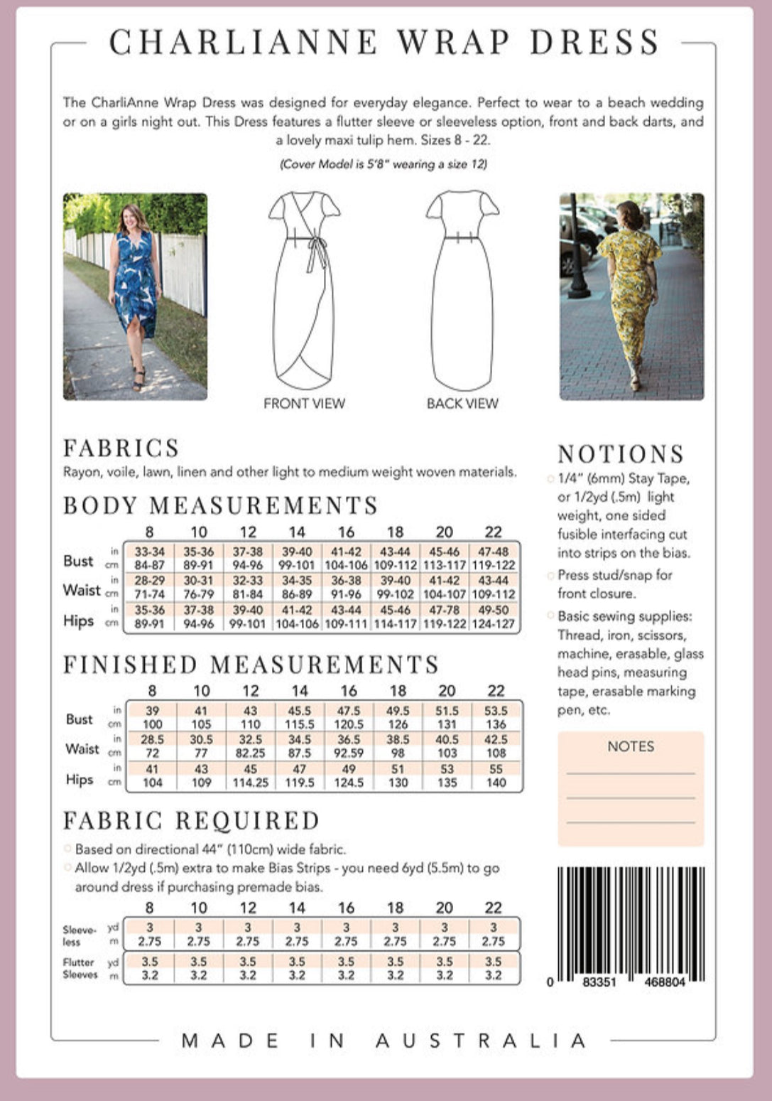 Sew to grow Charli Anne wrap dress paper pattern