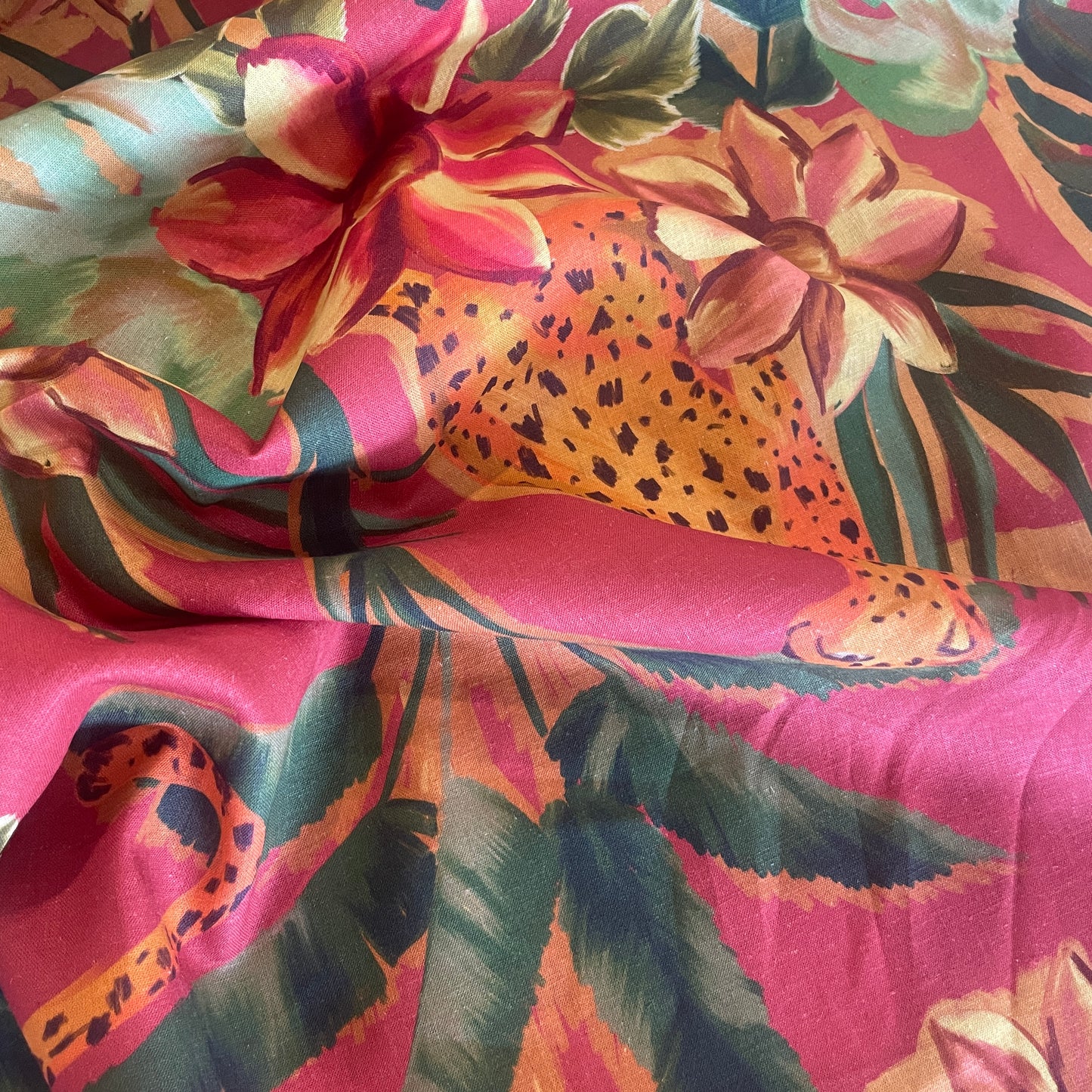 Cheetah linen viscose