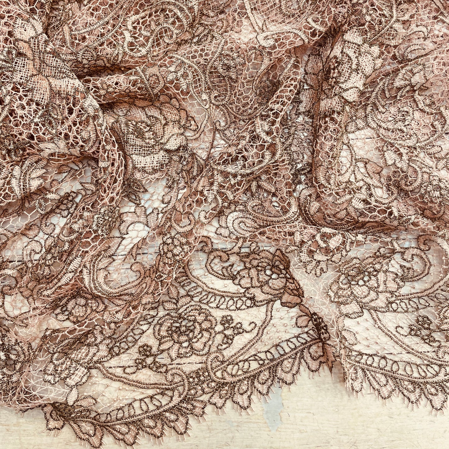Metallic moda soft guipure lace