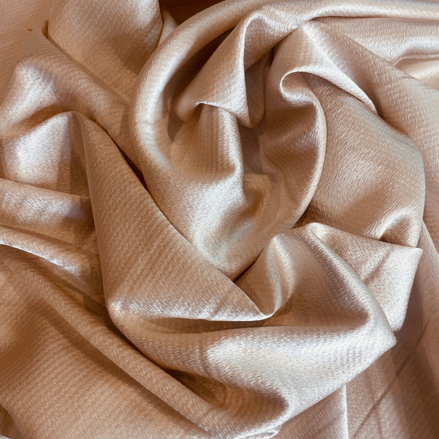 Champagne textured stretch viscose satin