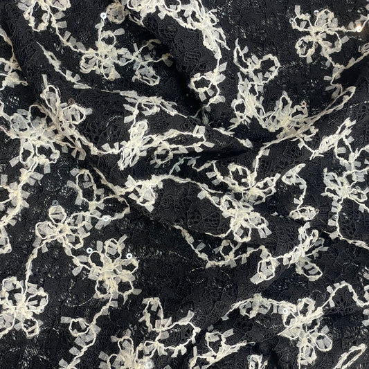 Midnight trail embellished lace