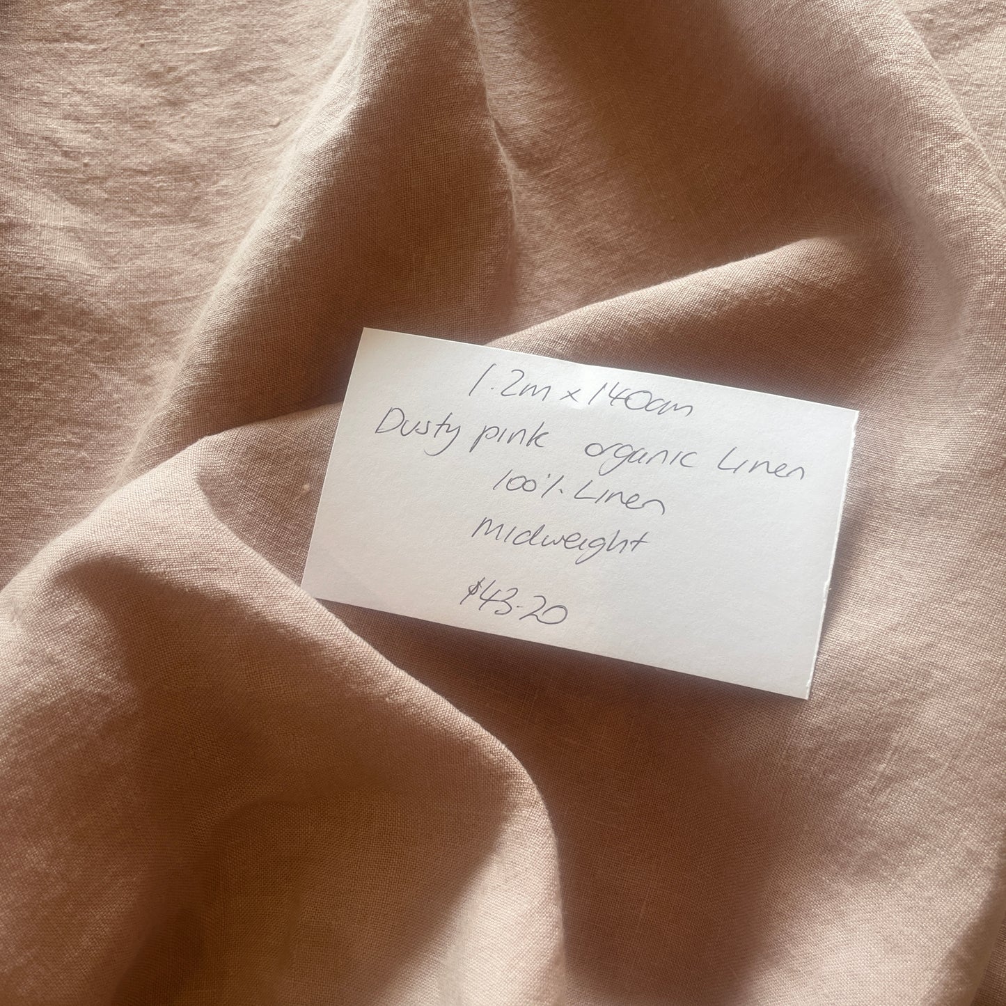 1.2m dusty pink Organic Linen