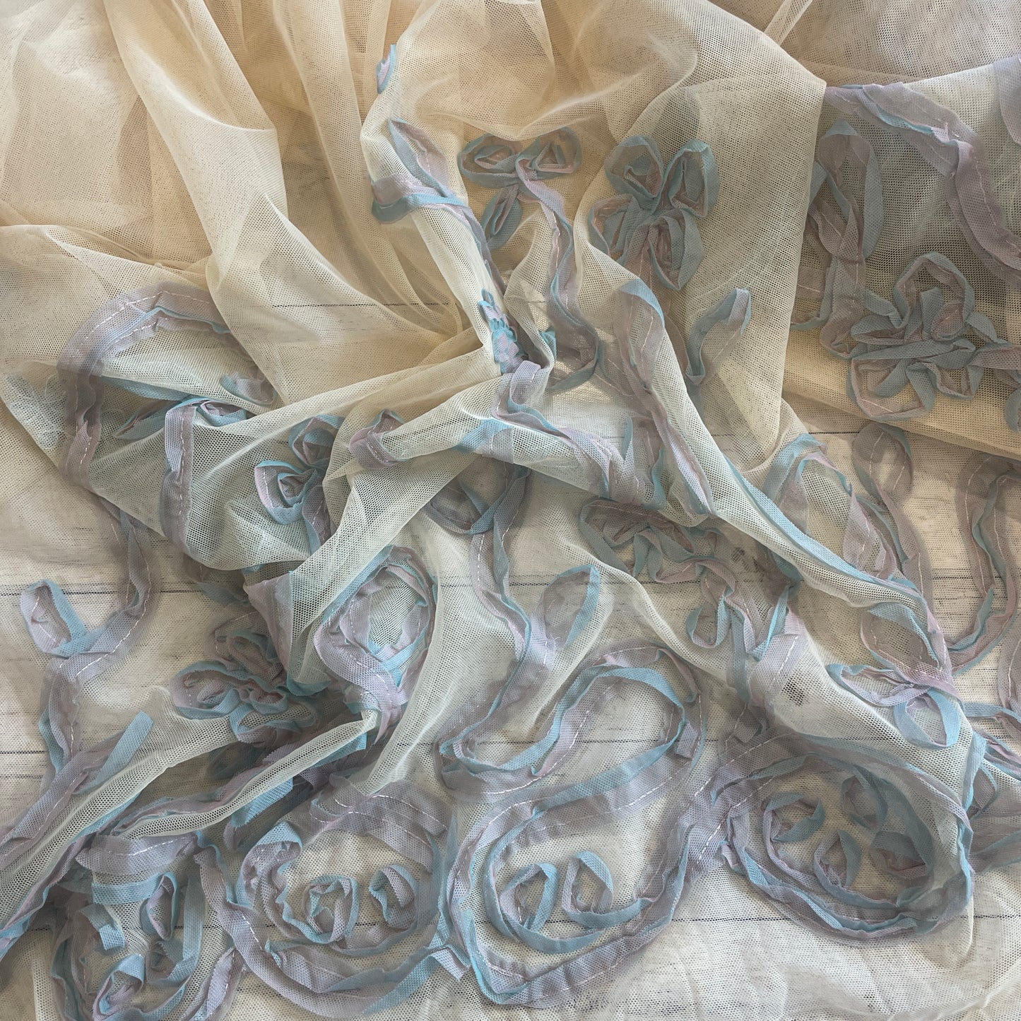 Lilly stitched Embelished Mesh