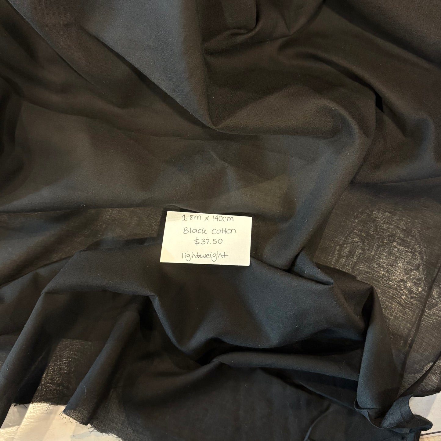 1.8m Black Cotton