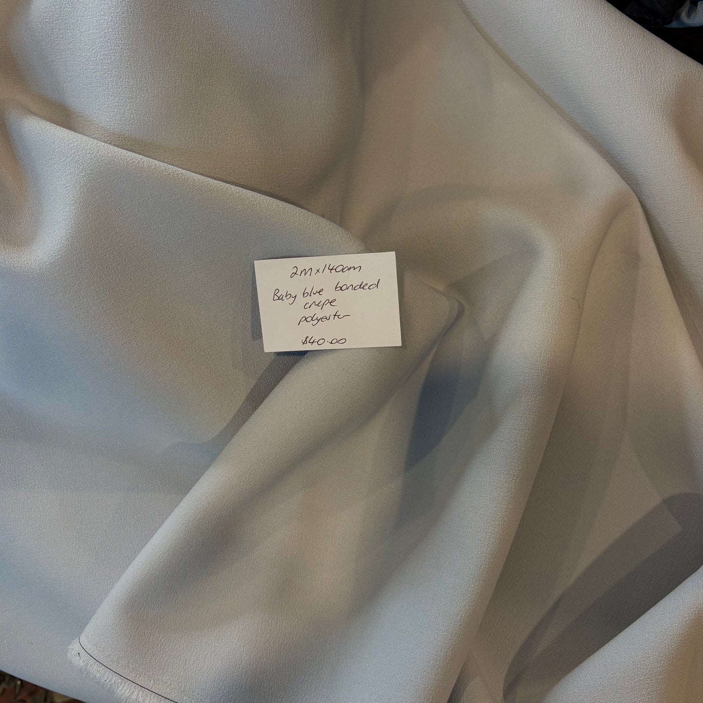 2m Baby Blue Bonded Crepe