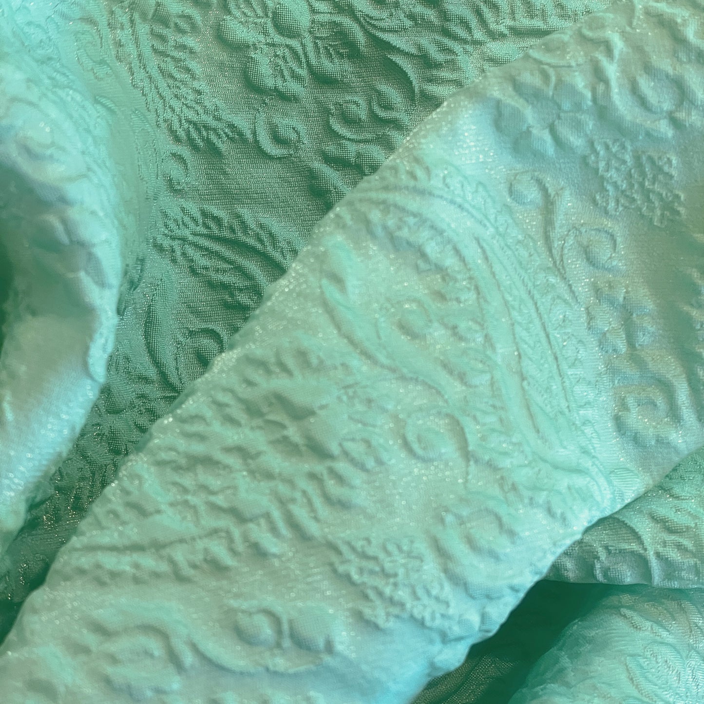 Mint paisley jacquard brocade